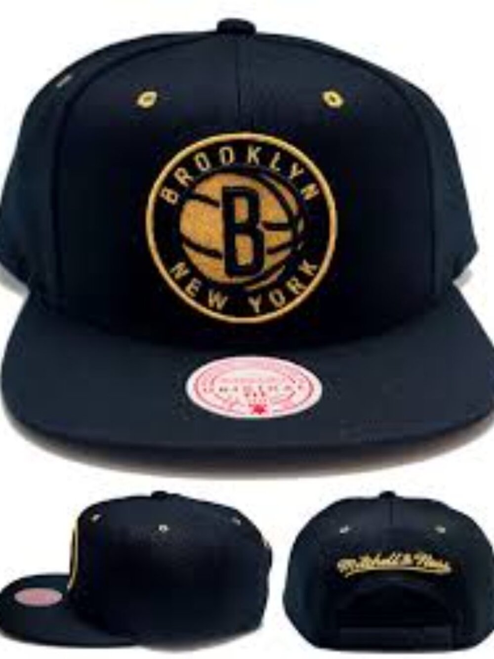 Brooklyn Nets New Mitchell & Ness LUXE Limited Black Gold Snapback Hat Cap